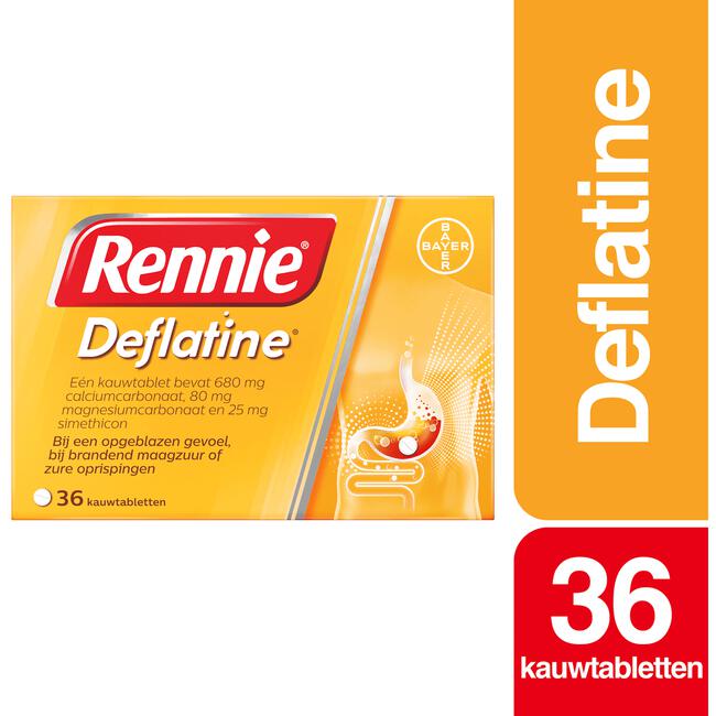 Rennie Deflatine Kauwtabletten Bij Opgeblazen Gevoel Of Winderigheid 36 Stuks