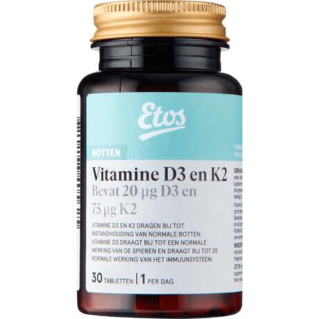 Etos Vitamine K2 en D3 30 tabletten