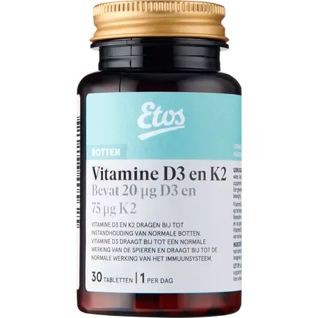 Etos Vitamine K2 en D3 Tabletten 30 stuks