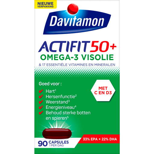 Davitamon Actifit 50+ Omega-3 Visolie Capsules 90 stuks