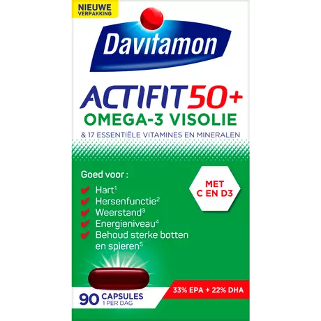 Davitamon Actifit 50+ Omega-3 Visolie Capsules 90 stuks