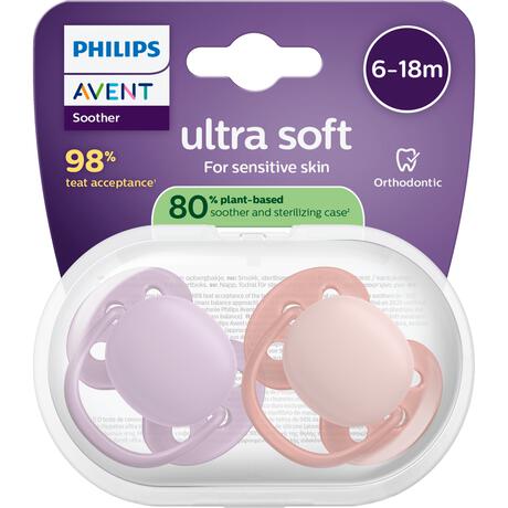Philips Avent Fopspeen Ultra Soft 6-18M Double Pack, mixed - SCF091/44