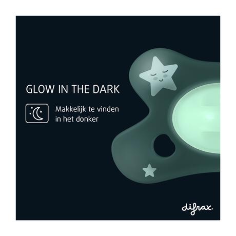 Difrax Fopspeen Natural 0-6 M Glow In The Dark 