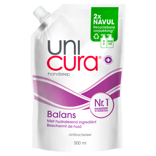 Unicura Balans Antibacteriële Handzeep Navulzak 500 ML