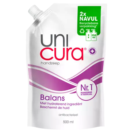 Unicura Balans Antibacteriële Handzeep Navulzak 500 ML