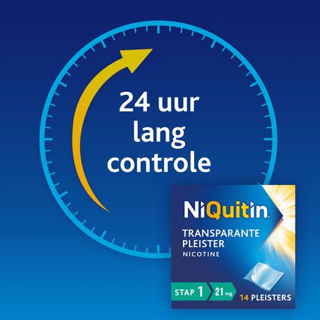 NiQuitin Clear 21 mg Transparante Nicotinepleisters Stap 14 stuks