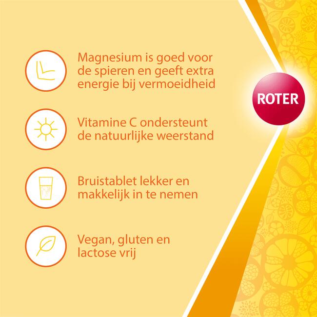 Roter Magnesium Bruistablet met Vitamine C
