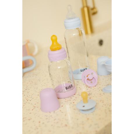 BIBS Babyfles Glas Medium Flow Silicone Ivory 240 ML