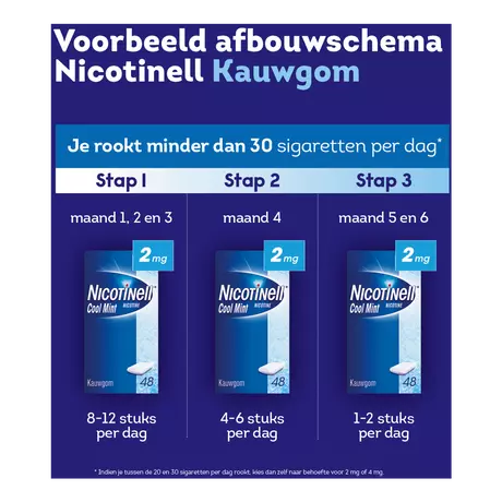 Nicotinell Kauwgom Cool Mint 4 MG Stoppen met Roken 96 stuks