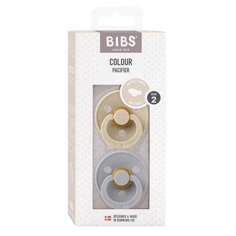 BIBS Colour Fopspeen Anatomisch Latex Maat 2 Vanilla/Cloud 2 stuks