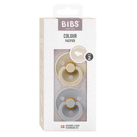 BIBS Colour Fopspeen Anatomisch Latex Maat 2 Vanilla/Cloud 2 stuks