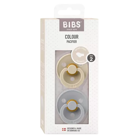 BIBS Colour Fopspeen Anatomisch Latex Maat 2 Vanilla/Cloud 2 stuks