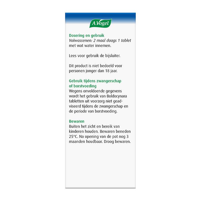 A.Vogel Boldocynara Bij Misselijkheid En Opgeblazen Gevoel Tabletten 80 ST