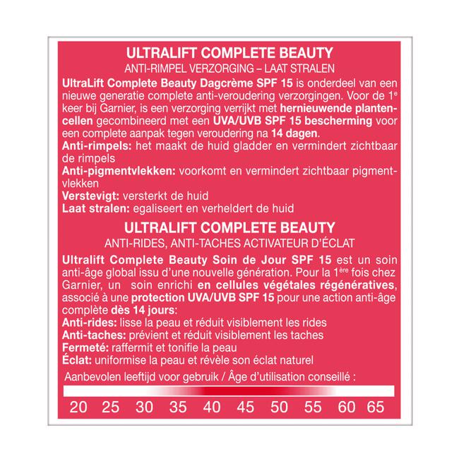 Garnier SkinActive UltraLift Anti-Rimpel Dagcrème SPF15 50 ML