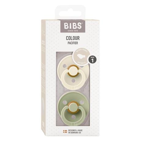 BIBS Anatomische Fopspeen Two Pack Natuurlijk Rubber  Ivory/Sage Maat 1