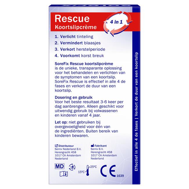 SoreFix Rescue Op Zink Gebaseerde Koortslipcrème 6 ML