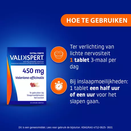 Valdispert Extra Forte 450 MG Tabletten 40 stuks