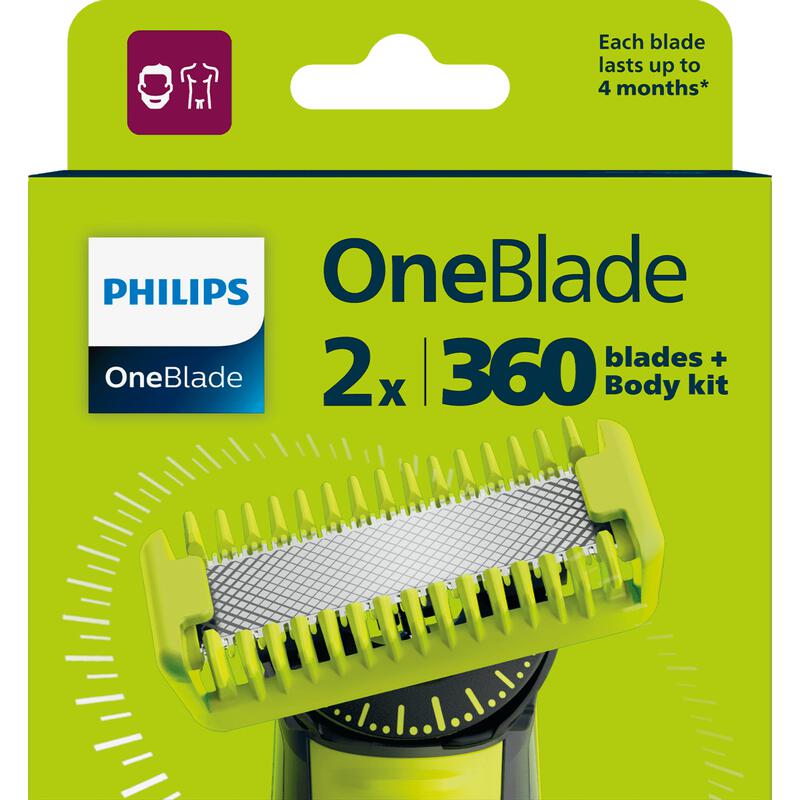 Philips OneBlade 360 Navulmesjes + Body kit QP624/50 2 stuks