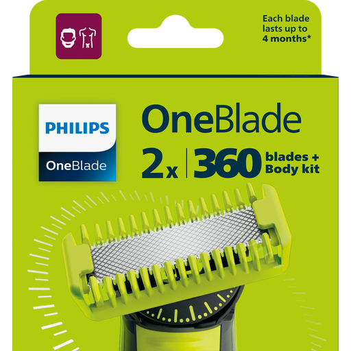 Philips OneBlade 360 Navulmesjes + Body kit QP624/50 2 stuks