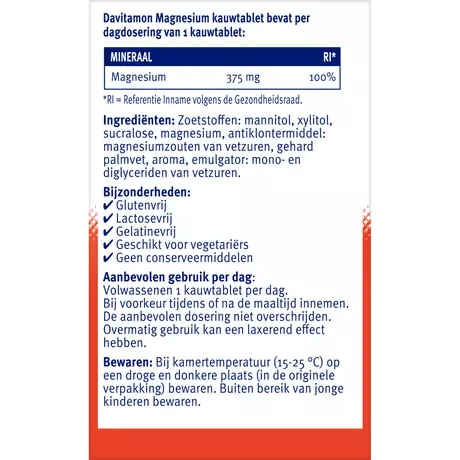 Davitamon Magnesium Pepermunt Kauwtabletten 60 stuks