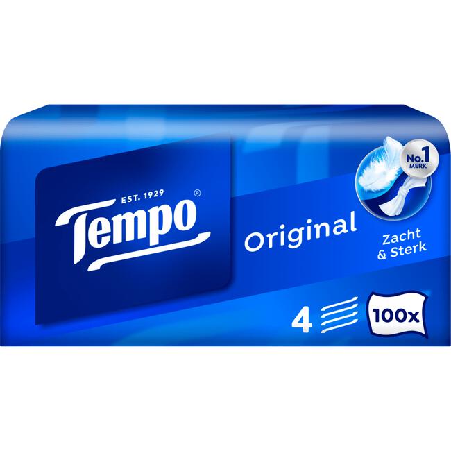 Tempo Original Box 4 Laags Zakdoekjes 100 stuks