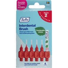 TePe Interdentale Ragers Original Rood&nbsp;ISO Maat 2 0,5 mm 6 stuks