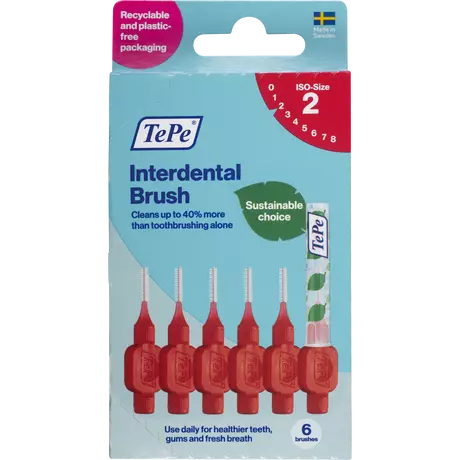 TePe Interdentale Ragers Original Rood&nbsp;ISO Maat 2 0,5 mm 6 stuks