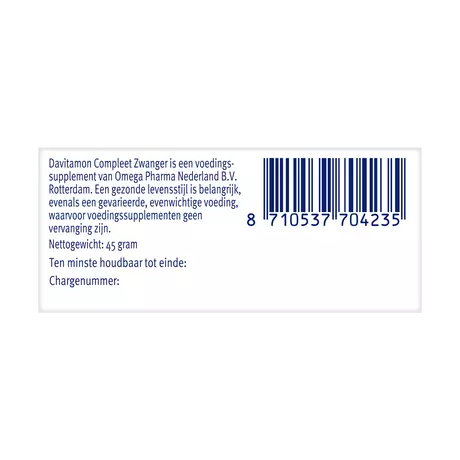 Compleet Zwanger met Extra Foliumzuur Vitamine D3 Tabletten 60 stuks