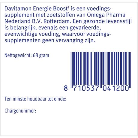 Davitamon Energie Boost Forte Kauwvitamines Bosvruchtensmaak