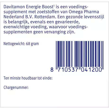 Davitamon Energie Boost Forte Kauwtabletten Bosvruchten 40 stuks