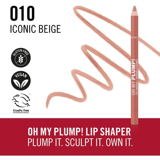 Rimmel London Oh My Plump! Lip Liner - Nude - 010 Iconic Beige