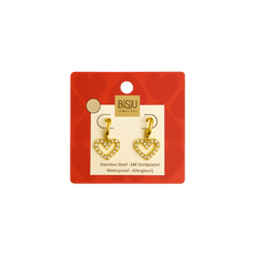 BiSjU Jewellery Valentijn Oorbellen harten open met imitatie parels