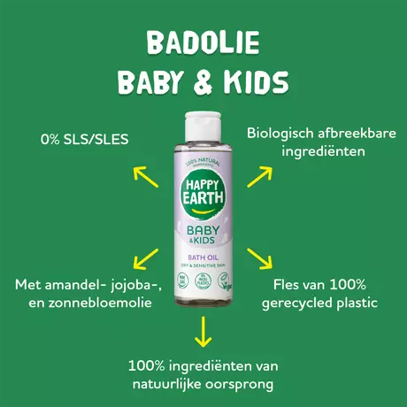 Happy Earth 100% Natuurlijke Baby & Kids Badolie 150 ML