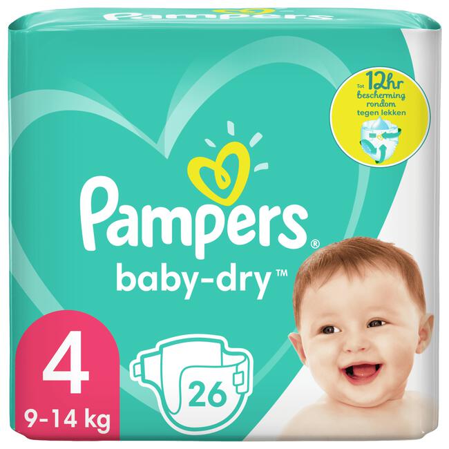 Frank fontein Krachtig Pampers Baby-Dry Maat 4 (9-14kg) 26 Luiers 26 EA | Etos