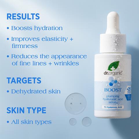 Dr Organic Boost Plumping Hyaluronic Acid Serum 30 Ml