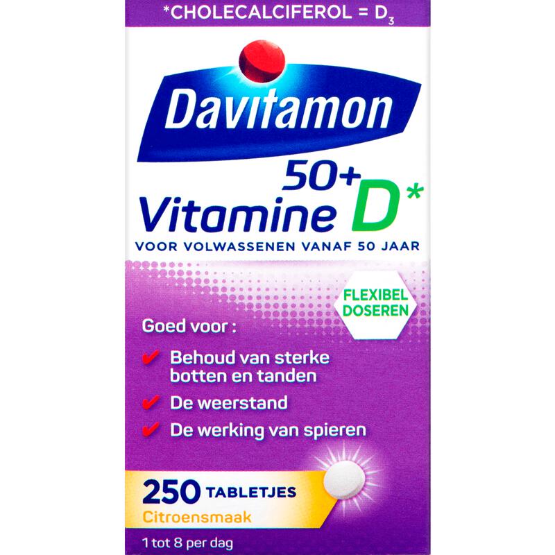 Davitamon Vitamine D 50+ Citroensmaak Tabletten 250 stuks