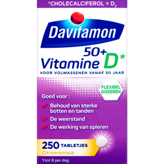 Davitamon Vitamine D 50+ Tabletjes Citroensmaak