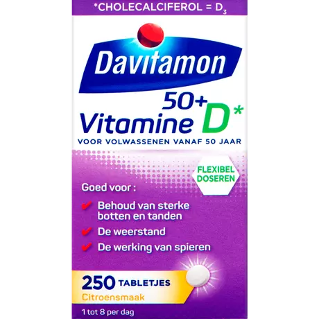 Davitamon Vitamine D 50+ Citroensmaak Tabletten 250 stuks