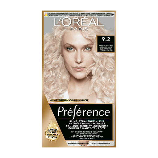 L Oréal Paris Préférence 9.2 Zeer Licht Beige Parelmoer Blond