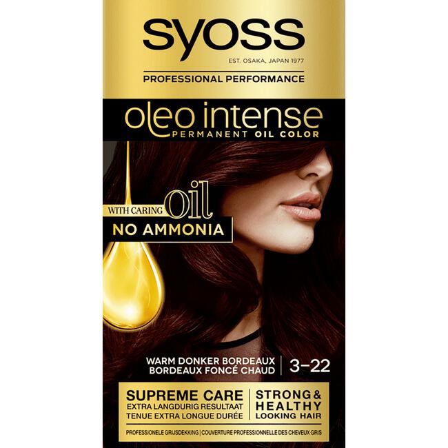 Syoss Oleo Intense 3-22 Midnight Bordeaux Permanente Haarverf