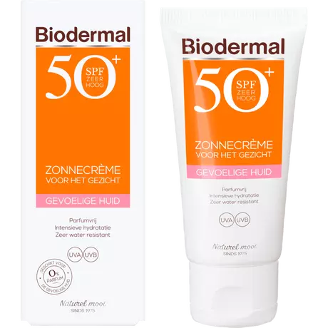 Biodermal Zonnecrème voor het Gezicht Gevoelige Huid SPF50+ 50 ML