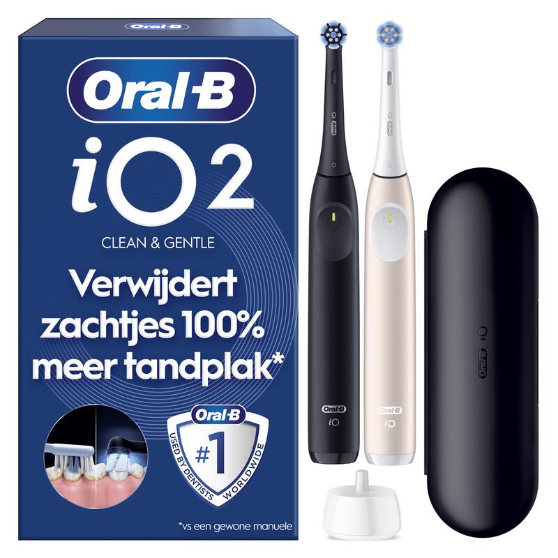 Oral-B iO 2 Zwart & Roze Duo Elektrische Tandenborstels