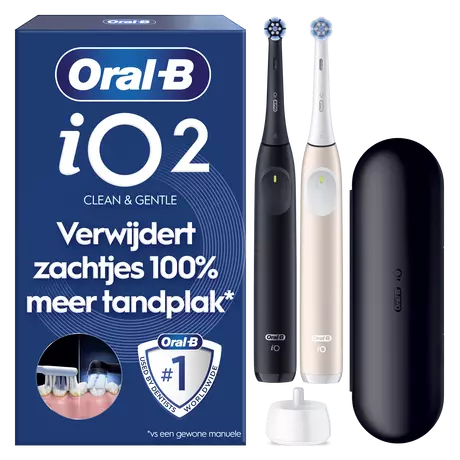 Oral-B iO 2 Zwart & Roze Duo Elektrische Tandenborstels