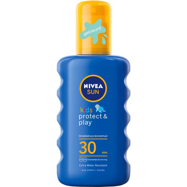 NIVEA SUN Kids Zonnebrand Hydraterende Groen Gekleurde Zonnespray SPF 30 200 ML
