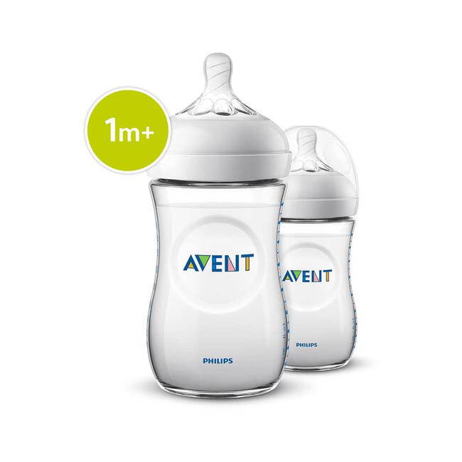 merknaam beschermen Wereldvenster Philips Avent Natural Babyfles 1 M+ SCF033/27 260 ML 2 Stuks 1 EA | Etos