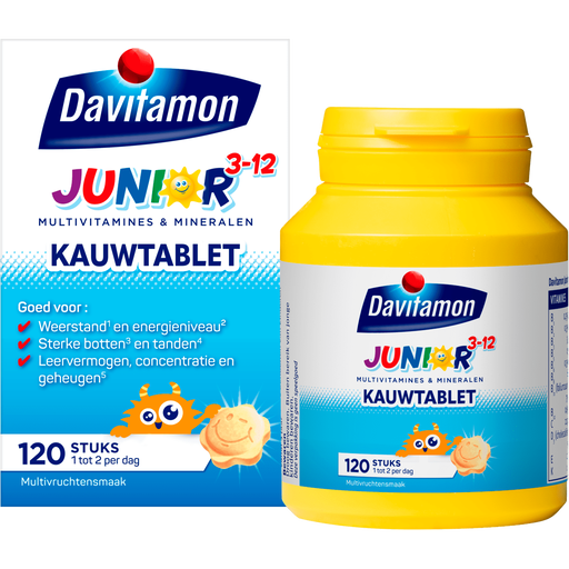 Davitamon Junior 3+ Kauwvitamines Multifruit 120 stuks