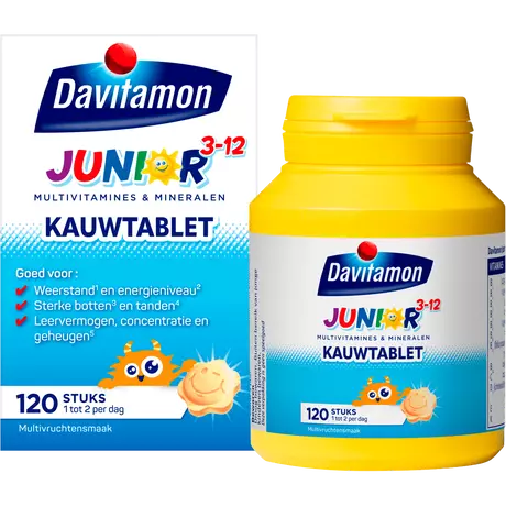 Davitamon Junior 3+ Kauwvitamines Multifruit 120 stuks
