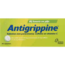 Anti-Grippine Tabletten met Paracetamol, Coffeïne, Vitamine C