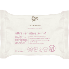 Etos Ultra Sensitive 3-in 1 Face Cleansing Wipes 25 stuks