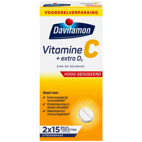 Davitamon Vitamine C Forte + D3 Voordeelverpakking Bruistabletten 30 stuks